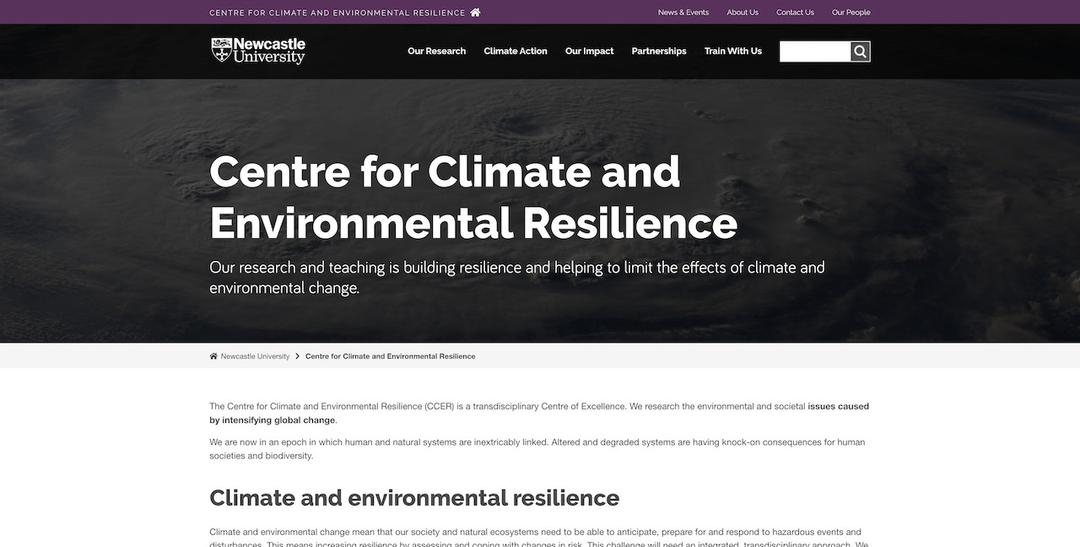 Centre for Climate and Environmental Resilience screenshot