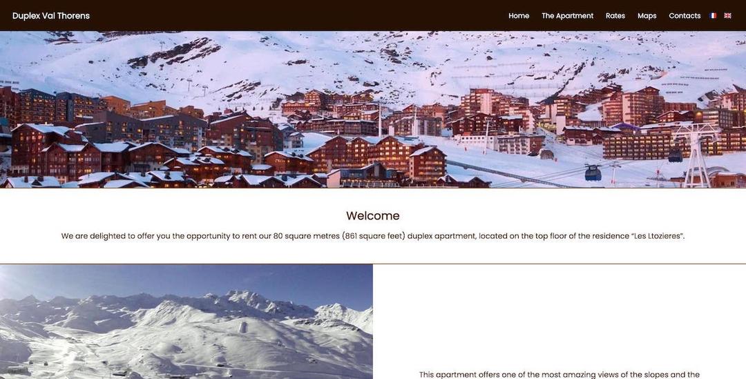 Duplex Val Thorens Website screenshot