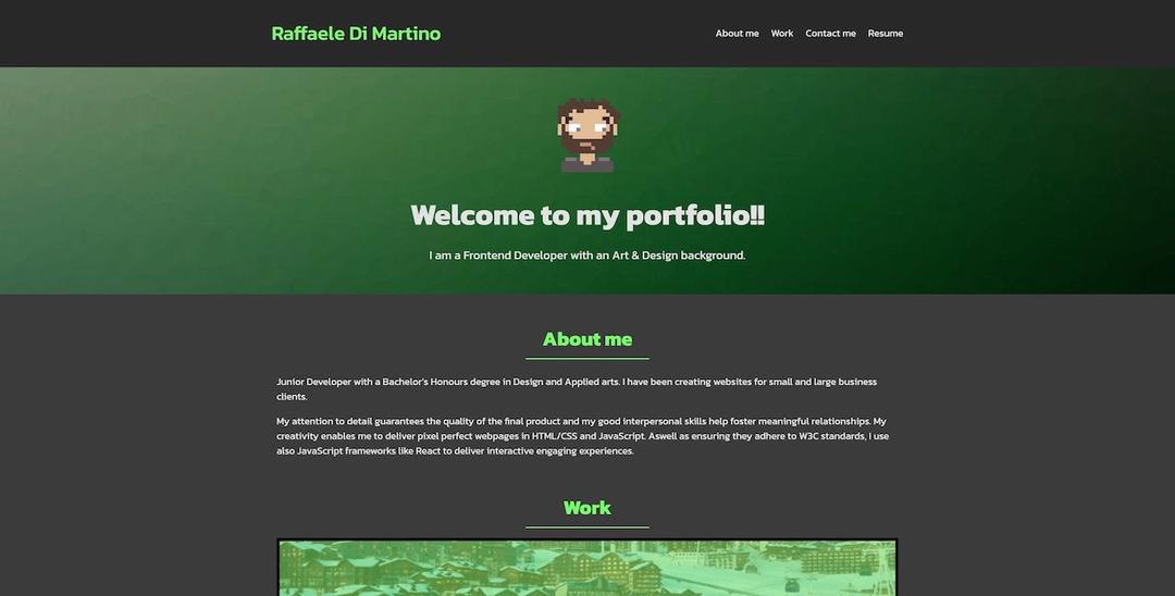 Portfolio page screenshot