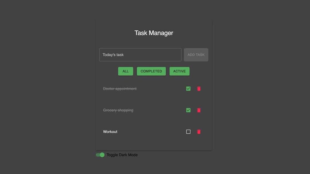 Task manager screenshot